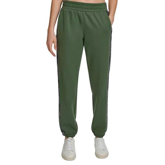 Calvin Klein Pants - Calvin Klein Performance Women's Fleece Logo Stripe Joggers NWT GREEN SIZE XL